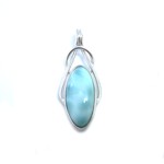 Larimar Oval with Celtic Sterling Silver Setting